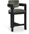 Sacha - Velvet Stool With Black Base