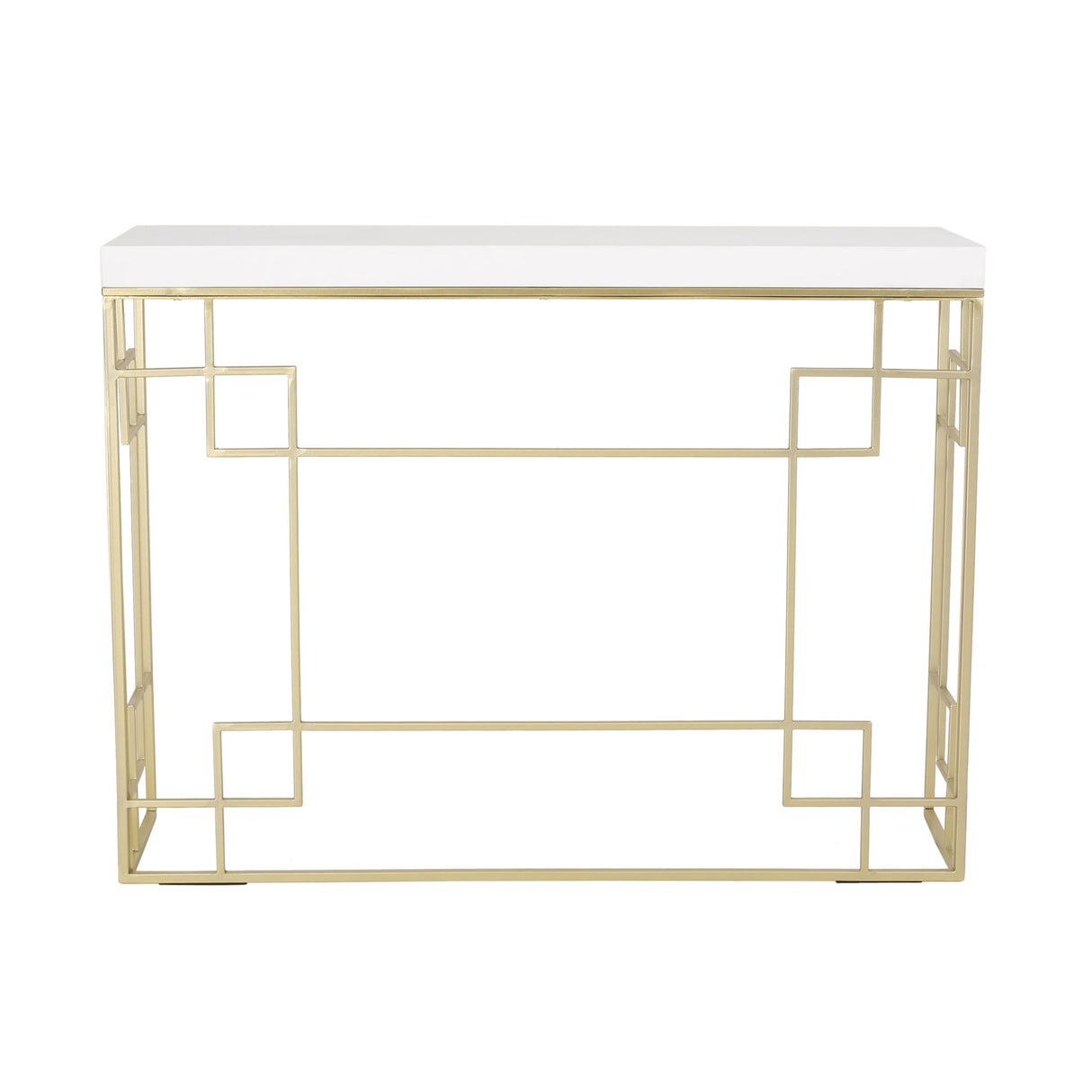Modern Glam Console Table With Geometric Design - Gold
