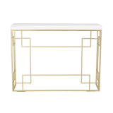 Modern Glam Console Table With Geometric Design - Gold