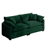 Modern 2 Seater With 4 Pillows, Upholstered Deep Seating Loveseat