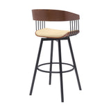 Athena - Swivel Walnut Metal Stool