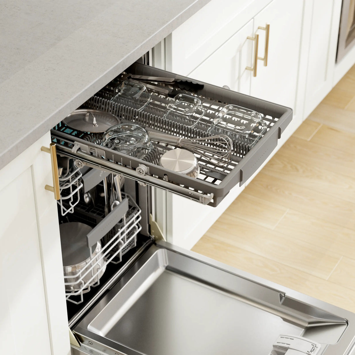 Bosch SPE68C75UC lifestyle third rack detail