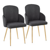 Dahlia - Contemporary Dining Chair (Set of 2) - Gold Metal Frame