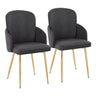 Dahlia - Contemporary Dining Chair (Set of 2) - Gold Metal Frame
