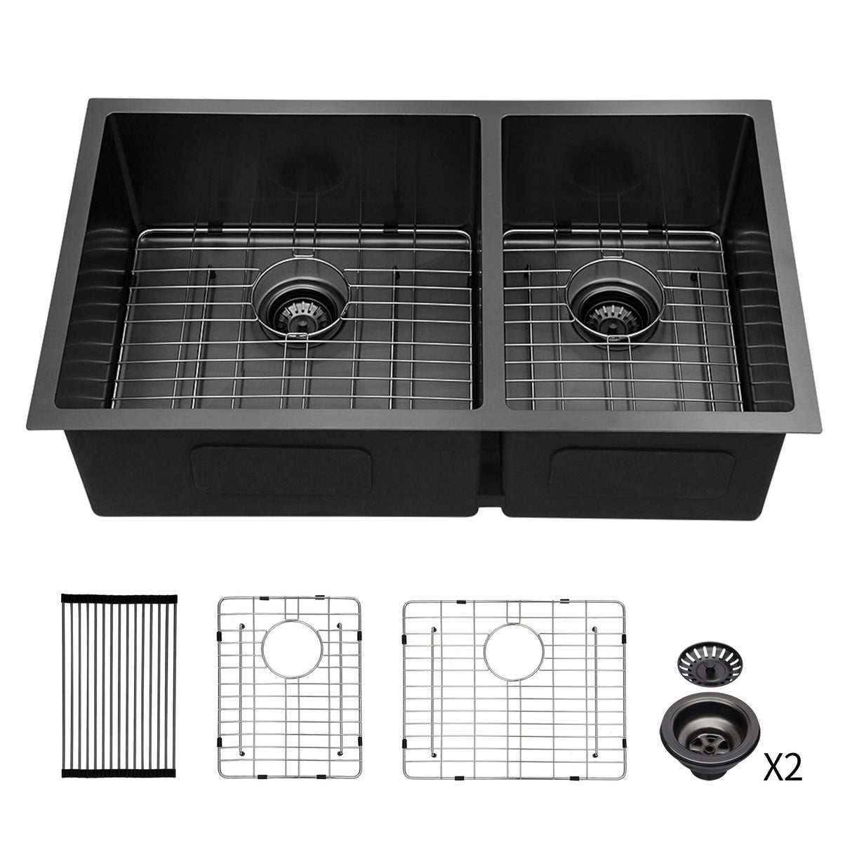 Modern Double Bowl Undermount Kitchen Sink 50 / 50 Design Stainless Steel