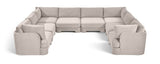 Hammond - Velvet Performance Fabric Upholstered 8 Piece U-Shaped Sectional