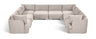 Hammond - Velvet Performance Fabric Upholstered 8 Piece U-Shaped Sectional