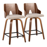 Ariana - 24" Fixed-Height Counter Stool (Set of 2) - Dark Brown