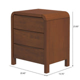 Lionel - Nightstand 3 Drawer Bed Side Table - Brown