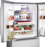 Bosch B36FD52SNS shelving detail with food