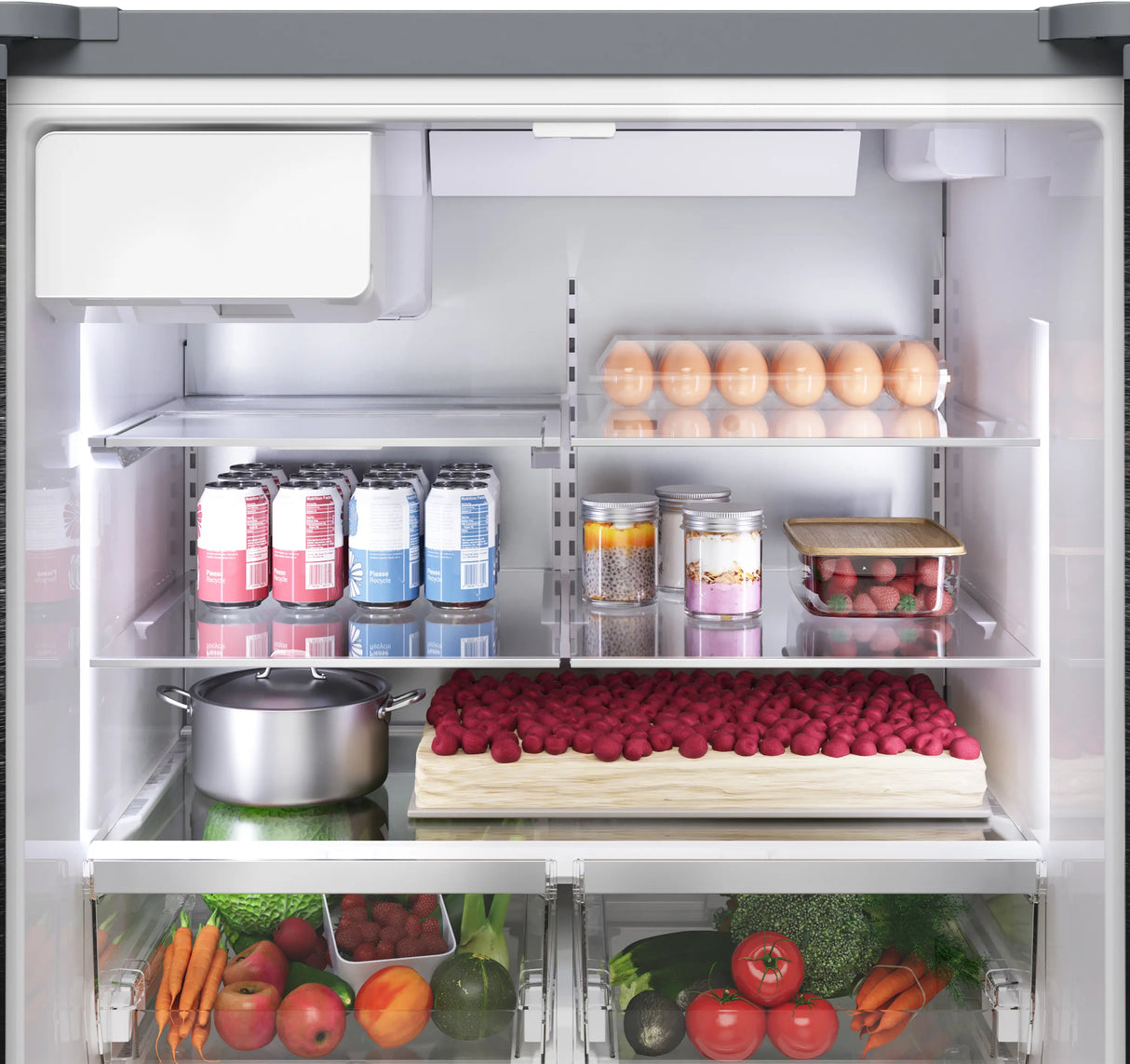 Bosch B36FD52SNS interior detail with food close up