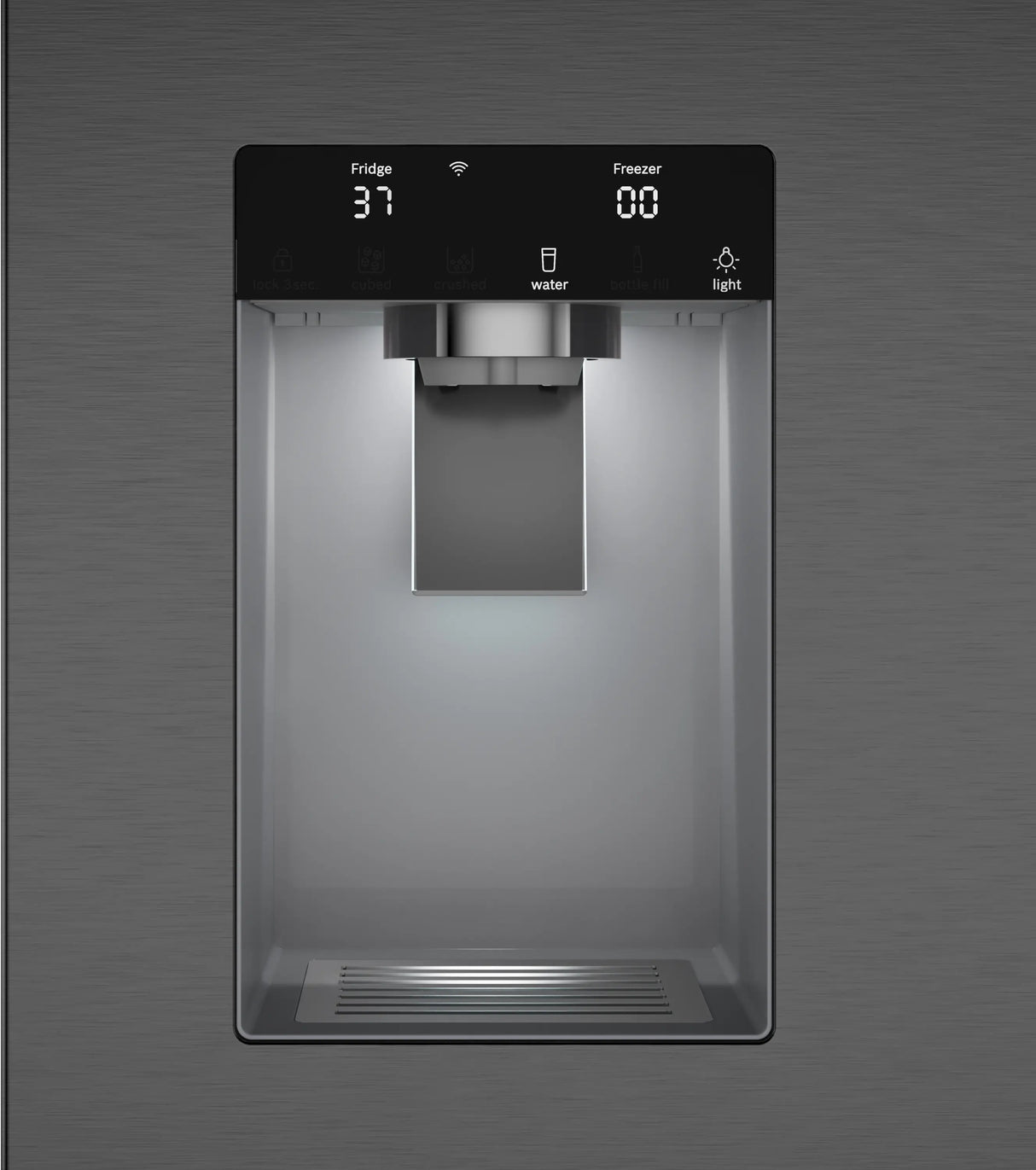 Bosch B36CD52SNB external ice and water dispenser detail