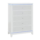Adalid - 5 Pieces Bedroom Set With LED Lights And Glittered Detailing