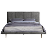 Metis - Eastern King Bed - Gray Top Grain Leather