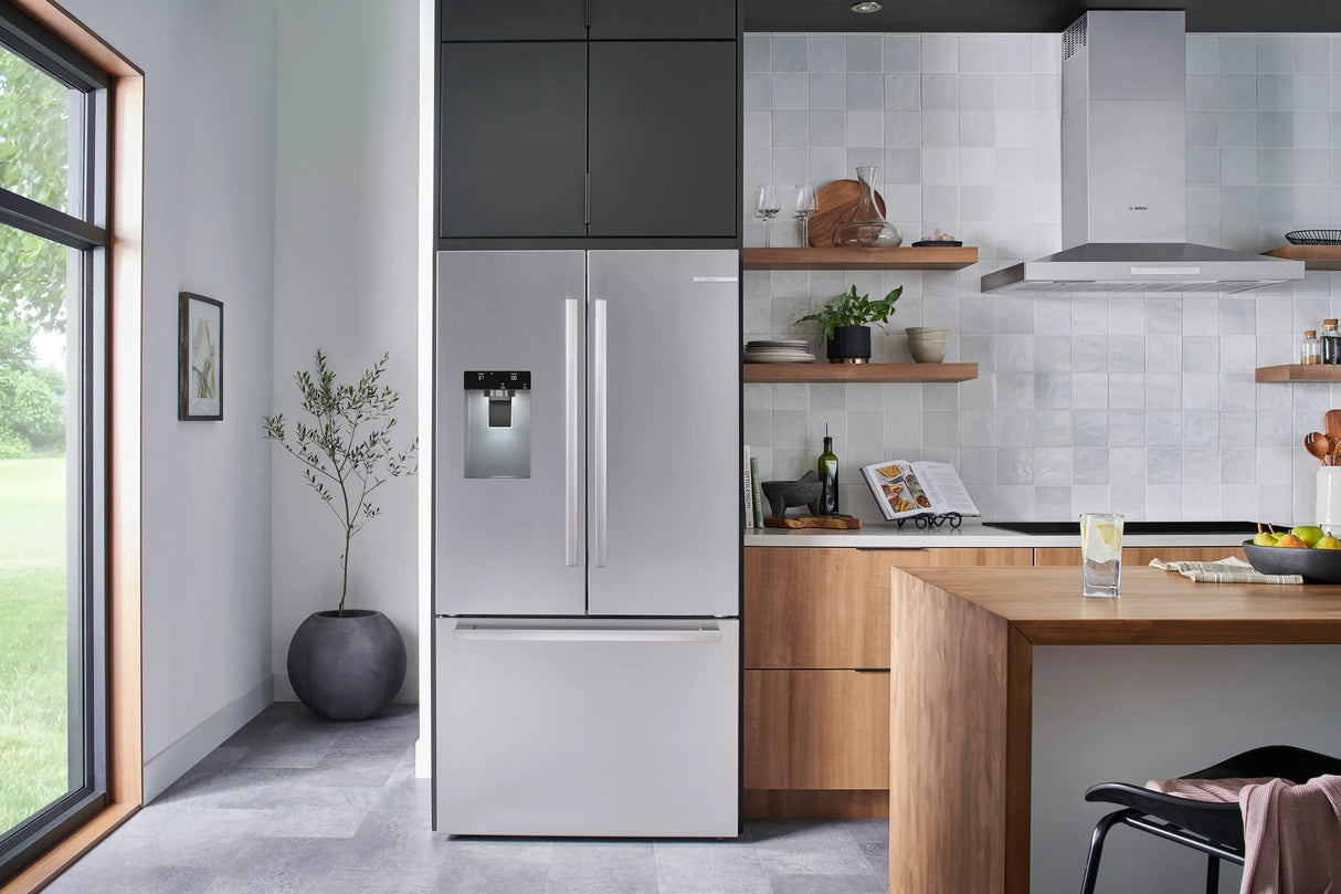 Bosch B36FD52SNS in kitchen doors closed front view
