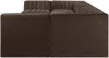 Rummi - Velvet Performance Fabric Upholstered 8 Piece Modular Sectional (With 2 Corner Chairs)