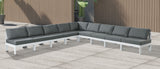 Nizuc - Outdoor Patio 9 Piece Modular Sectional With White Frame