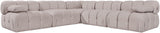 Orin - Velvet Fabric 5 Piece Modular Sectional