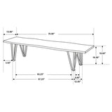 Neve - Sheesham Live Edge Dining Bench With Hairpin Legs - Gray