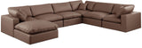 Comfy - 7 Piece Faux Leather Modular Sectional With Chaise