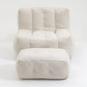 Modern Indoor Fluffy Bean Bag Chair With Memory Foam And Ottoman, Super Soft