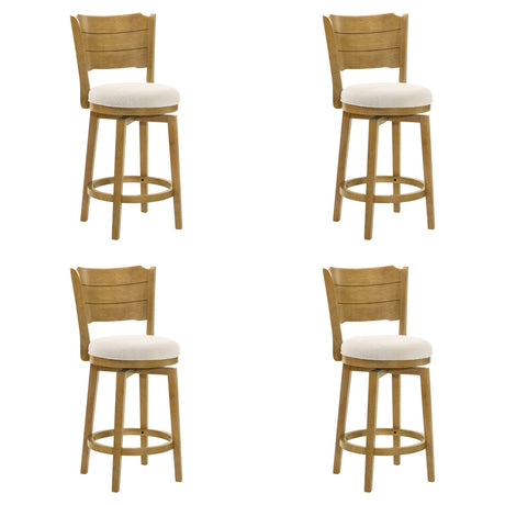 Winsley - Coastal Modern Swivel Wood Counter Height Kitchen Bar Stool