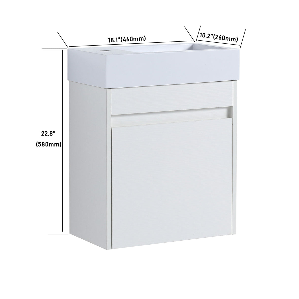 Sink Floating Bathroom Vanity With Soft Close Cabinet Door