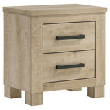 Oakglen - 2-Drawer Nightstand Bedside Table - Weathered Oak