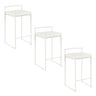 Fuji - Contemporary Stackable Counter Stool (Set of 2) - White Frame