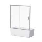 Single Sliding Shower Door For Bathtub With And Handle - Chrome