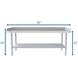 30" x 60" 16-Gauge Stainless Steel Equipment Stand with Galvanized Undershelf, EQT-163060.