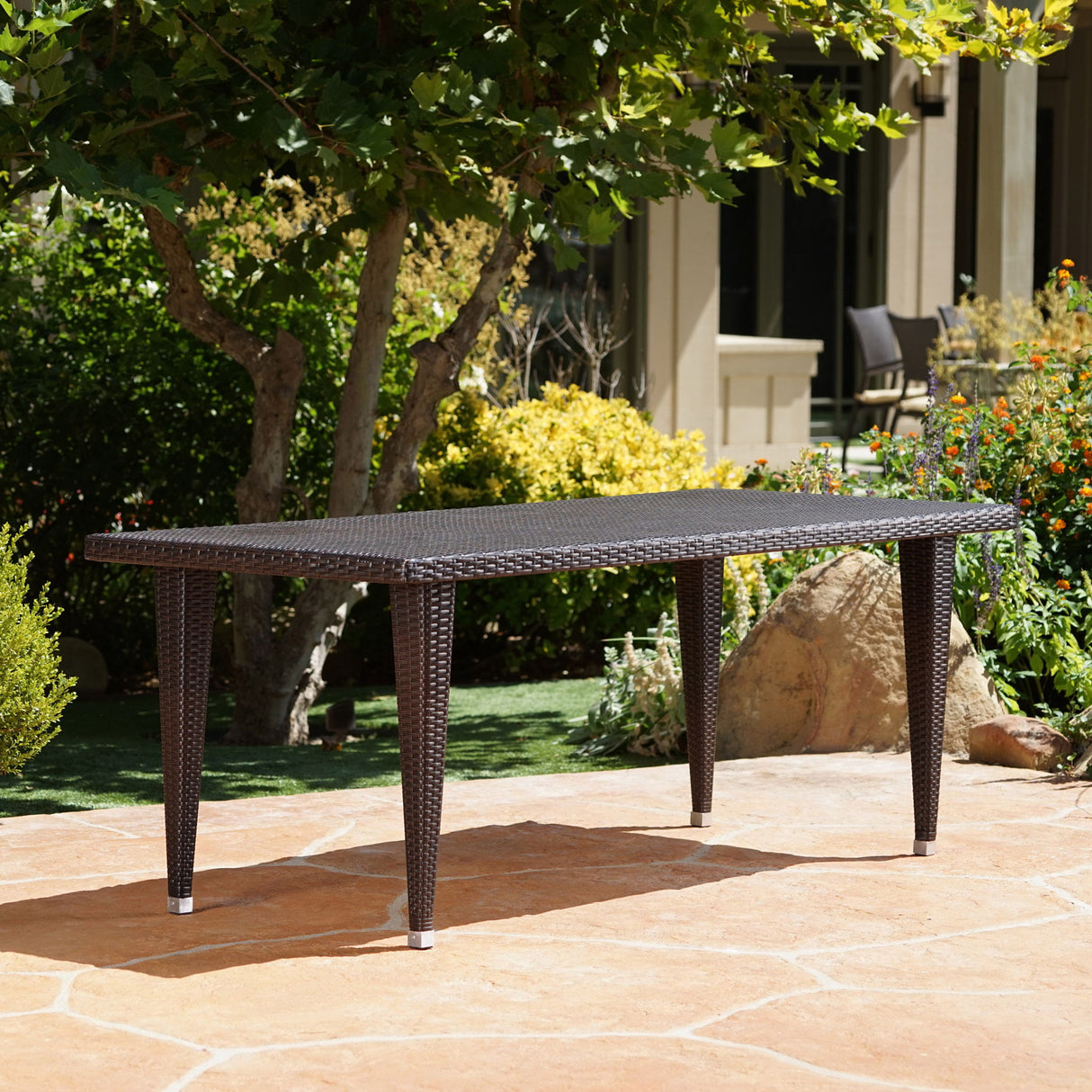 Reflect - Outdoor Dining Table With Rattan Cover - Dark Gray