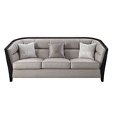 Zemocryss - Sofa With 3 Pillows - Beige Fabric
