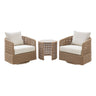 Driftbay - Powder Coated Metal Outdoor Conversation Set With Cushions