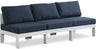 Nizuc - Outdoor Patio 3 Seat Armless Modular Sofa With White Frame