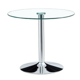 Modern Minimalist Round Dining Table With Glass Top
