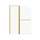 Frameless Folding Shower Doors For Bathtub With Pivot Tub Glass Door, 1 / 4" Tempered Glass