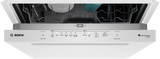 Bosch SHP65DM2N door open showing stainless steel interior and racks