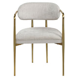 Zayn - Arm Chair (Set of 2) - Beige Chenille & Gold