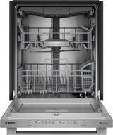 Bosch SHX78DM5N door open with racks pushed in