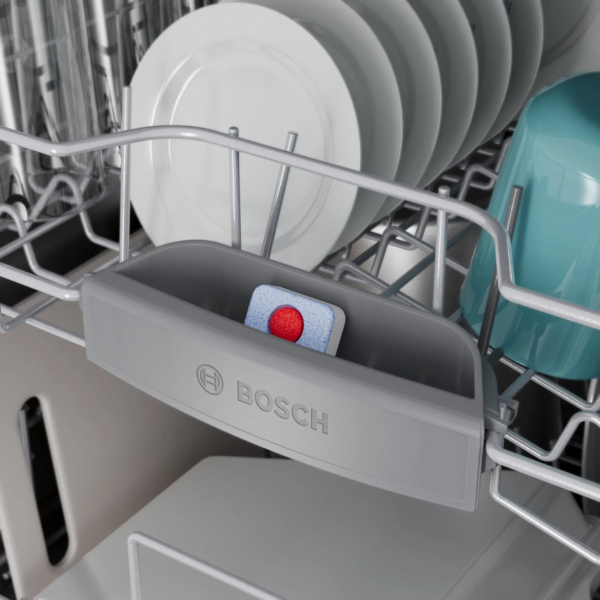 Bosch SHE43DM6N detergent tray detail