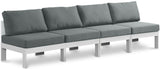 Nizuc - Outdoor Patio 4 Seat Armless Modular Sofa With White Frame