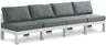 Nizuc - Outdoor Patio 4 Seat Armless Modular Sofa With White Frame