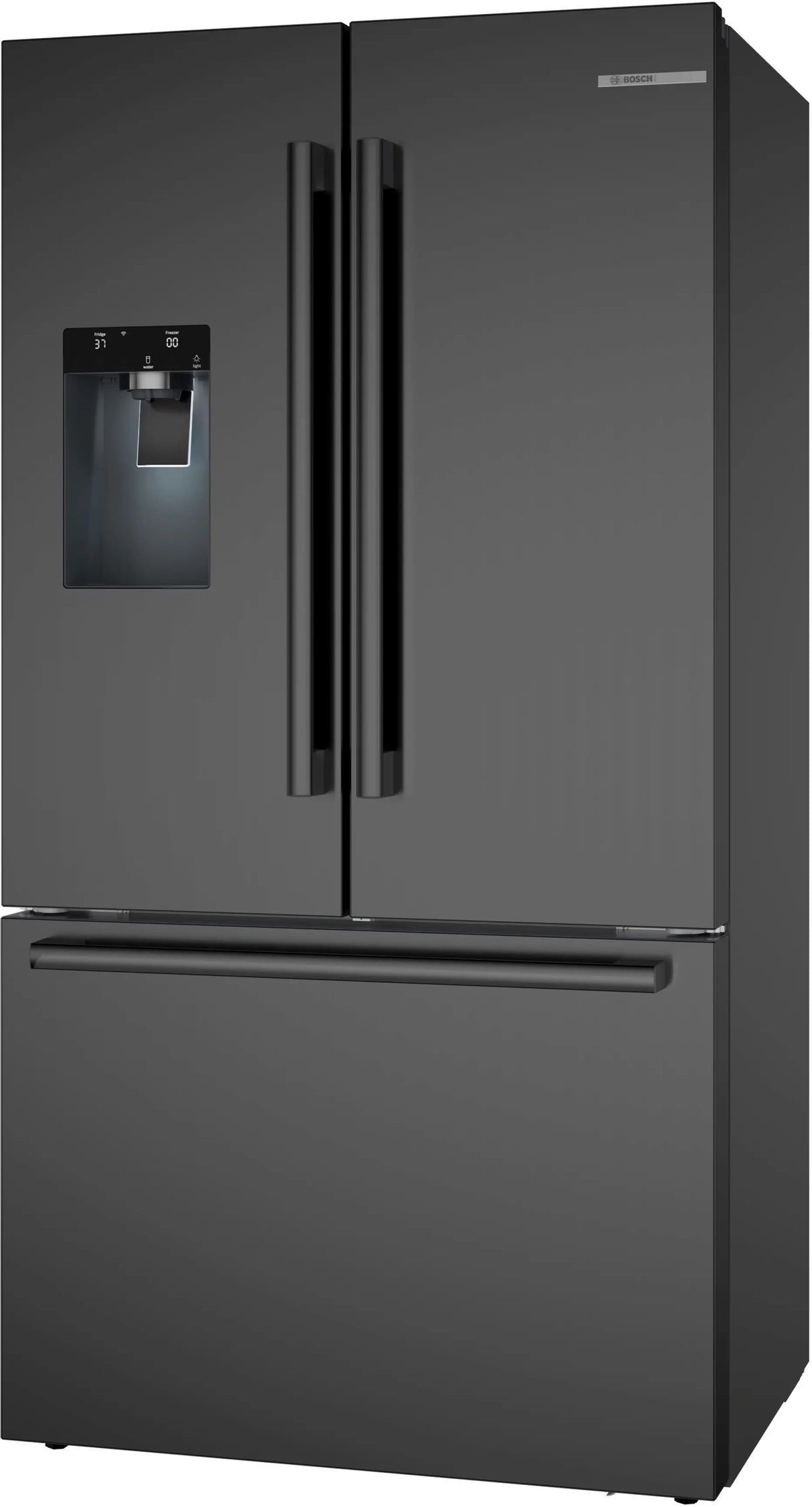 Bosch B36CD52SNB refrigerator angled view