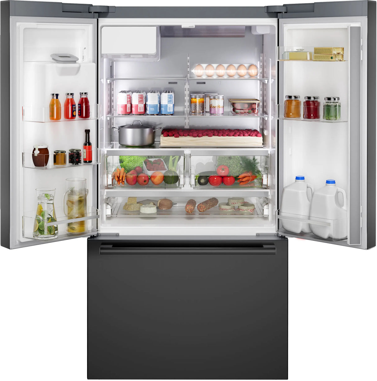 Bosch B36CD52SNB refrigerator doors open with food