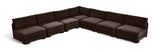 Hammond - Velvet Performance Fabric Upholstered 7 Piece Armless Sectional