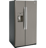 GE GSS25GMPES - 36 in. 25.3 cu. ft. Side by Side Refrigerator with Ice & Water Dispenser, Fingerprint Resistant - Slate