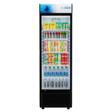 26 in. Commercial Merchandiser Refrigerator with LED Lights, 15 Cu. Ft. in Black (KM-MDR-1GD-15C)
