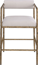 Axis - Linen Textured Beige Fabric Upholstered Counter Stool (Set of 2)