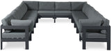 Nizuc - Outdoor Patio 12 Piece Modular Sectional With Gray Frame